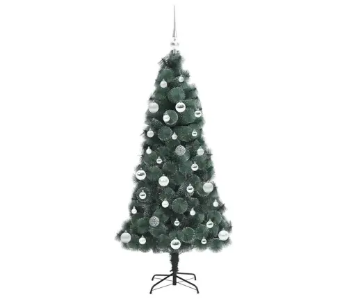 Mākslīgā Iepriekš Izgaismota Ziemassvētku Egle Ar Bumbiņu Komplektu Vidaxl