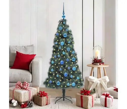 Dirbtinis Iš Anksto Apšviestas Kalėdų Medis Su Kamuoliukų Rinkiniu Dirbtinis Iš Anksto Apšviestas Kalėdų Medis Su Kamuoliukų Rinkiniu