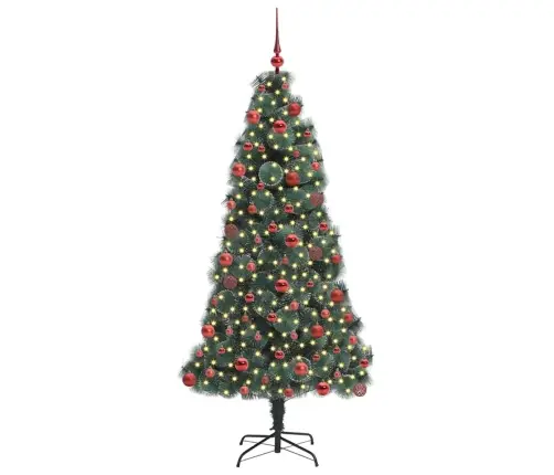 Mākslīgais Iepriekš Apgaismots Ziemassvētku Koks Ar Bumbiņu Komplektu Vidaxl Mākslīgais Iepriekš Apgaismots Ziemassvētku Koks Ar Bumbiņu Komplektu Vidaxl