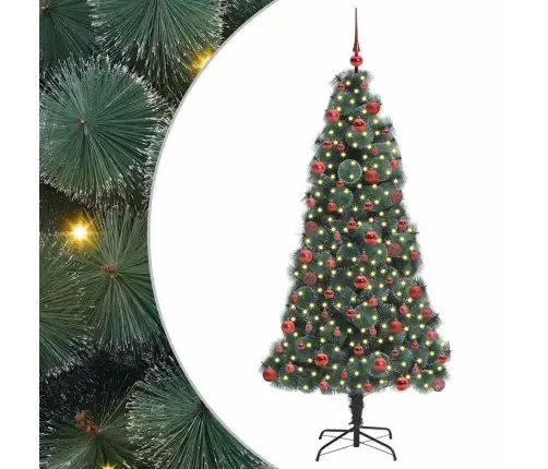 Mākslīgais Iepriekš Apgaismots Ziemassvētku Koks Ar Bumbiņu Komplektu Vidaxl Mākslīgais Iepriekš Apgaismots Ziemassvētku Koks Ar Bumbiņu Komplektu Vidaxl