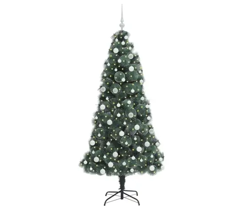 Mākslīgais Iepriekš Apgaismots Ziemassvētku Koks Ar Bumbiņu Komplektu Vidaxl