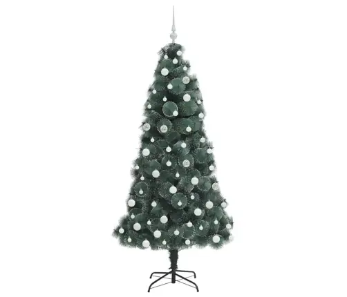 Mākslīgais Iepriekš Apgaismots Ziemassvētku Koks Ar Bumbiņu Komplektu Vidaxl