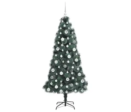 Mākslīgā Iepriekš Apgaismotā Ziemassvētku Eglīte Ar Bumbiņu Komplektu Vidaxl