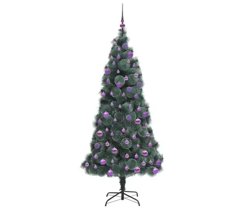 Dirbtinis Išanksto Apšviestas Kalėdų Medis Su Kamuoliukų Rinkiniu