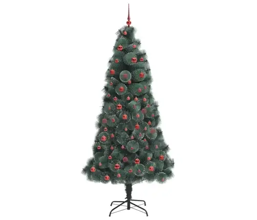 Dirbtinis Iš Anksto Apšviestas Kalėdų Medelis Su Kamuoliukų Rinkiniu