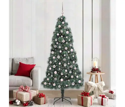 Mākslīgais Iepriekš Iluminēts Ziemassvētku Koks Ar Bumbiņu Komplektu Vidaxl