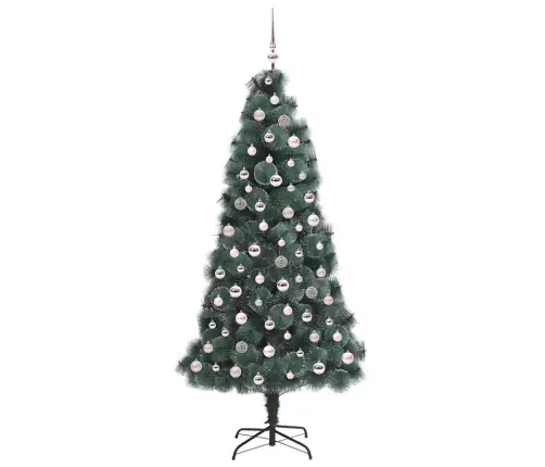 Mākslīgais Iepriekš Iluminēts Ziemassvētku Koks Ar Bumbiņu Komplektu Vidaxl