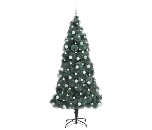 Mākslīgais Iepriekš Apgaismots Ziemassvētku Koks Ar Bumbiņu Komplektu Vidaxl