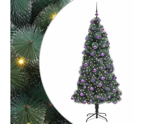 Tehiselt Valgustatud Jõulupuu Koos Pallikomplektiga 210 Cm