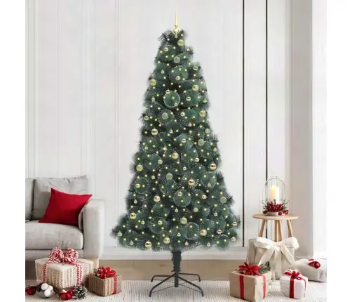 Tehiselt Valgustatud Jõulupuu Pallikomplektiga Roheline 240 Cm