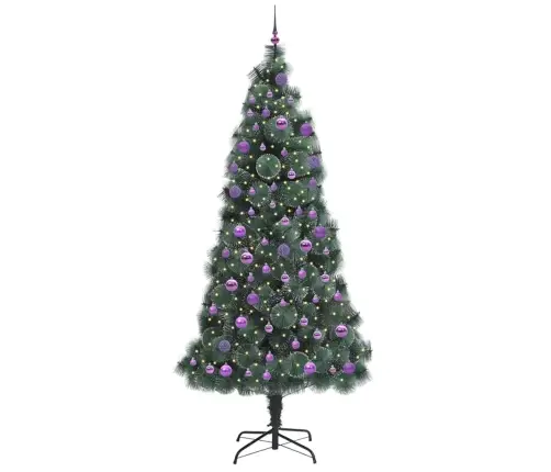 Tehis Pre-Lit Jõulupuu Koos Kuulikomplektiga Roheline 240 Cm