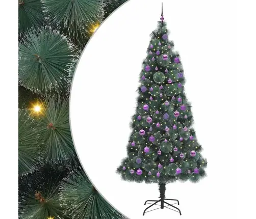 Tehis Pre-Lit Jõulupuu Koos Kuulikomplektiga Roheline 240 Cm