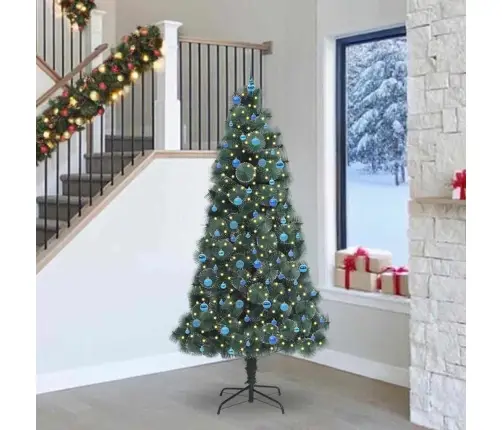 Kunstlik Eelvalgustatud Jõulupuu Koos Kuuli Komplektiga 240 Cm