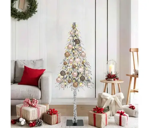 Ziemassvētku Eglīte Ar Led Sloksnes Lukturiem Balts 120 Cm Pe Vidaxl