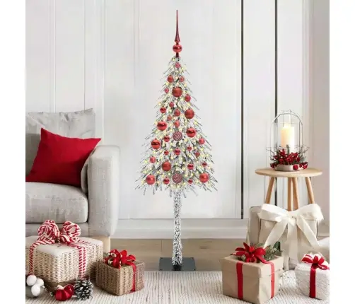 Jõulupuu Koos 150 Led-Iga Koos Alusega Valge 120 Cm Pe Ja Teras