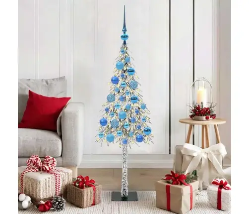 Jõulupuu Koos 150 Led-Iga Koos Alusega Valge 120 Cm Pe Ja Teras
