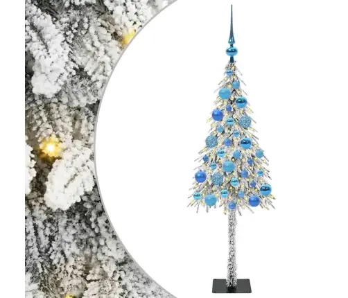 Jõulupuu Koos 150 Led-Iga Koos Alusega Valge 120 Cm Pe Ja Teras