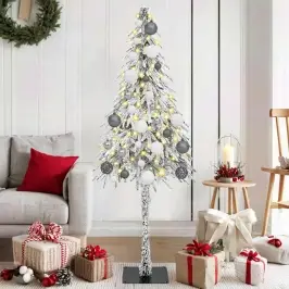 Jõulupuu Koos 150 Led-Iga Koos Alusega Valge 150 Cm Pe Ja Teras