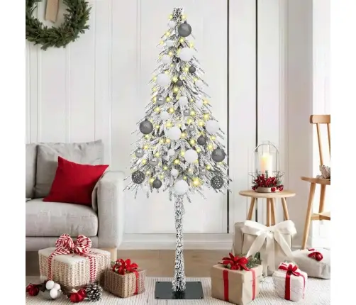 Jõulupuu Koos 150 Led-Iga Koos Alusega Valge 150 Cm Pe Ja Teras