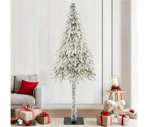 Jõulupuu Koos 300 Led-Iga Koos Alusega Valge 210 Cm Pe Ja Teras Jõulupuu Koos 300 Led-Iga Koos Alusega Valge 210 Cm Pe Ja Teras