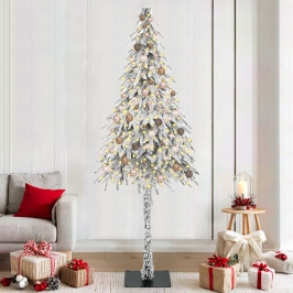 Kalėdų Eglutė Su 300 Led S Stovu Balta 210 Cm Pe Ir Plienas