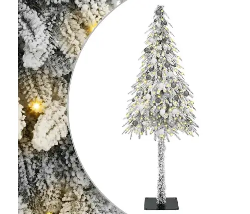 Ziemassvētku Eglīte Ar Led Sloksnes Lukturiem Balts 210 Cm Pe Vidaxl