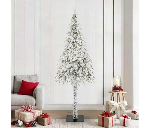 Jõulupuu Koos 300 Led-Iga Koos Alusega Valge 210 Cm Pe Ja Teras