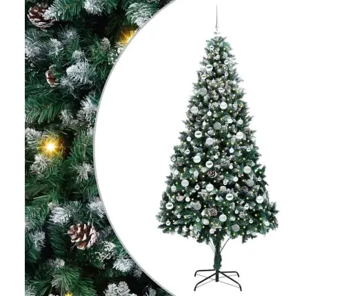 Dirbtinė Kalėdų Eglutė Žalia 210 Cm Pvc Ir Plienas Ir Plastikas