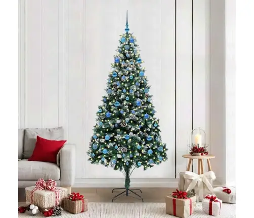 Dirbtinė Kalėdų Eglutė Žalia 210 Cm Pvc Ir Plienas Ir Plastikas