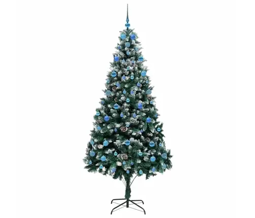 Dirbtinė Kalėdų Eglutė Žalia 210 Cm Pvc Ir Plienas Ir Plastikas