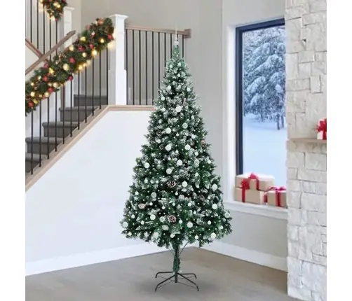 Mākslīgā Ziemassvētku Eglīte Su 300 Led Ar Statīvu Zaļa 240 Cm Vidaxl