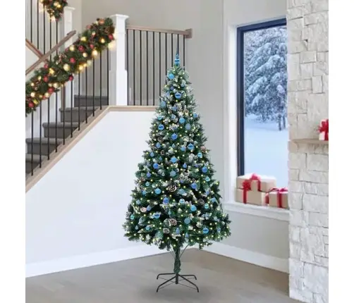 Tehisjõulupuu Roheline 240 Cm Pvc Ja Teras Ja Plast