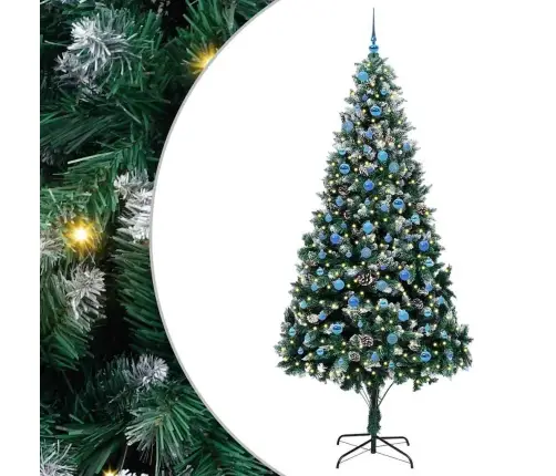 Tehisjõulupuu Roheline 240 Cm Pvc Ja Teras Ja Plast