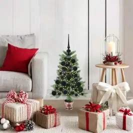 Ziemassvētku Eglīte Su 150 Led Ar Statīvu Zaļa 65 Cm Pe Vidaxl