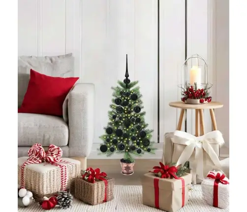 Ziemassvētku Eglīte Su 150 Led Ar Statīvu Zaļa 65 Cm Pe Vidaxl