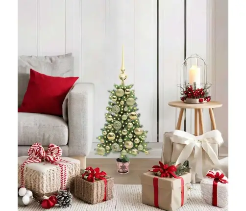 Ziemassvētku Eglīte Su 150 Led Ar Statīvu Zaļa 65 Cm Pe Vidaxl