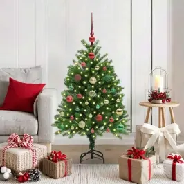 Ziemassvētku Eglīte Su 150 Led Ar Statīvu Zaļa 120 Cm Pe Vidaxl