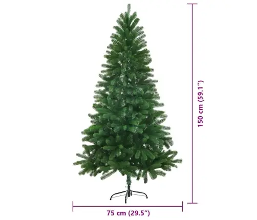 Ziemassvētku Eglīte Su 150 Led Ar Statīvu Zaļa 150 Cm Pe Vidaxl