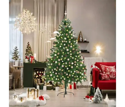 Ziemassvētku Eglīte Su 300 Led Ar Statīvu Zaļa 180 Cm Pe Vidaxl