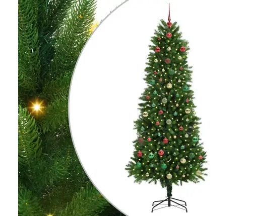 Jõulupuu Koos 300 Led-Iga Koos Alusega Roheline 240 Cm Pe
