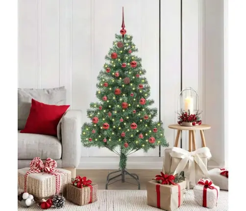 Jõulupuu Koos 150 Led-Iga Koos Alusega Roheline 150 Cm Pvc