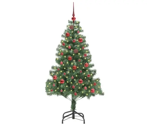 Jõulupuu Koos 150 Led-Iga Koos Alusega Roheline 150 Cm Pvc