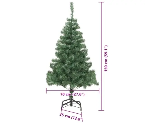 Ziemassvētku Eglīte Su 150 Led Ar Statīvu Zaļa 150 Cm Pvc Vidaxl