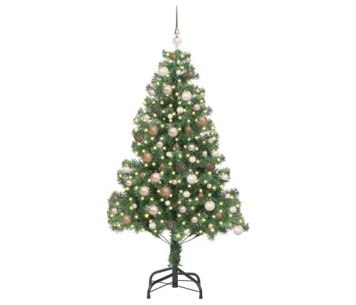 Jõulupuu Koos 300 Led-Iga Koos Alusega Roheline 180 Cm Pvc