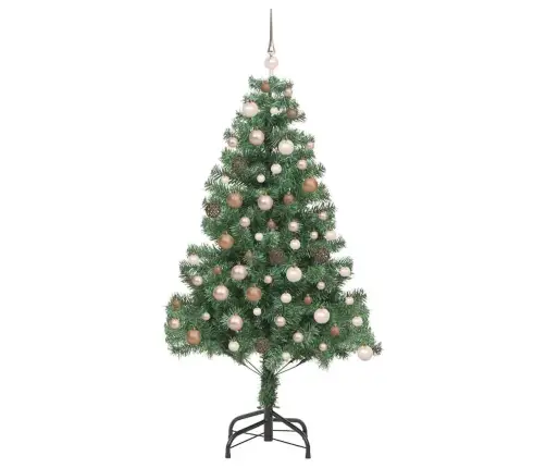 Jõulupuu Koos 300 Led-Iga Koos Alusega Roheline 180 Cm Pvc
