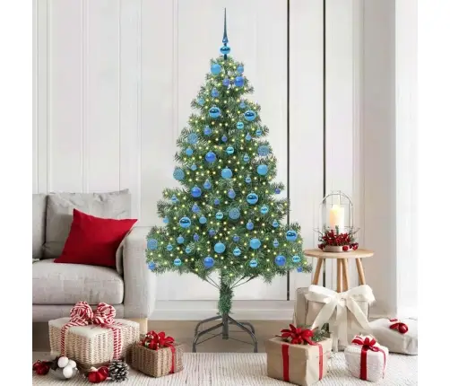 Ziemassvētku Eglīte Su 300 Led Ar Statīvu Zaļa 180 Cm Pvc Vidaxl