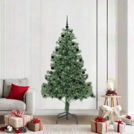 Jõulupuu Koos 300 Led-Iga Koos Alusega Roheline 210 Cm Pvc