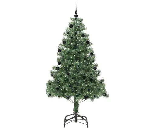Jõulupuu Koos 300 Led-Iga Koos Alusega Roheline 210 Cm Pvc