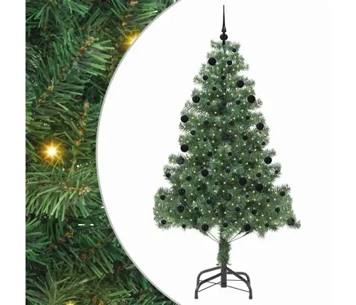 Jõulupuu Koos 300 Led-Iga Koos Alusega Roheline 210 Cm Pvc