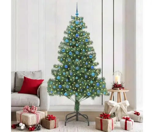 Ziemassvētku Eglīte Su 300 Led Ar Statīvu Zaļa 210 Cm Pvc Vidaxl